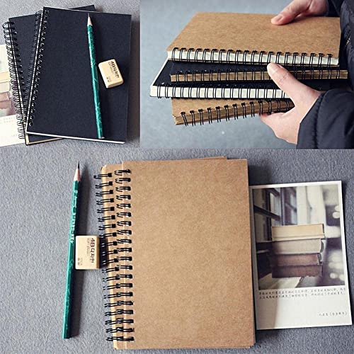 PXIWDAN Notebook Retro Notebook Kraft Spiral Binding Blank Graffiti Sketchbook Notebook Graduation Gift Journal Use for Office, Home, School, Or Business Journal Personal(20 Pieces)