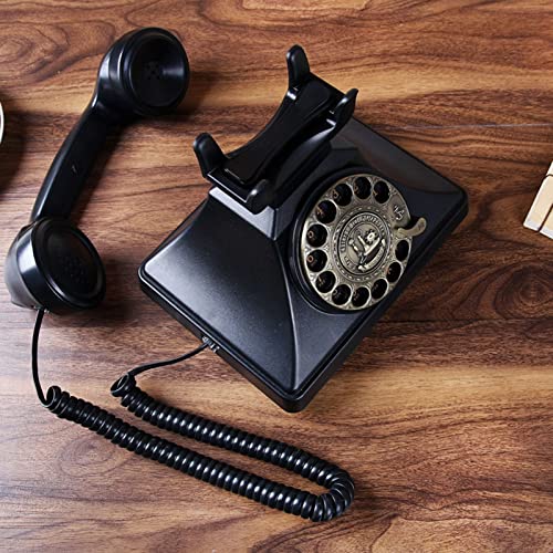 Landline Phone,Retro Corded,Classic Old Fashioned Rotary Dial Landline Telephone,Vintage Desktop,Home Office Hotel Decor