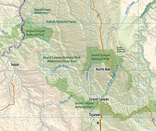 Arizona Laminated Wall Map (36" Wide by 42” high)