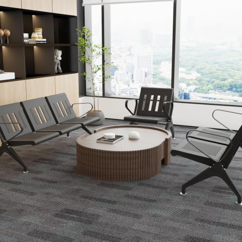 Waiting Room Chair with Arms Steel Frame Padded Reception Guest Chair