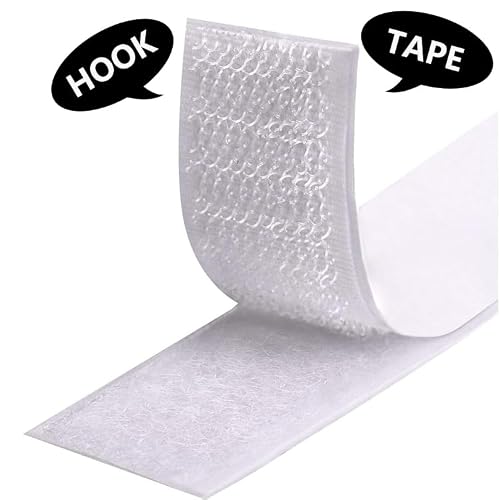 4U Media&Displays Super Strong Self-Adhesive Backed Hook Tape 1" x82ft. 4 Rolls Multipurpose Mounting Tape (Hook Tape)