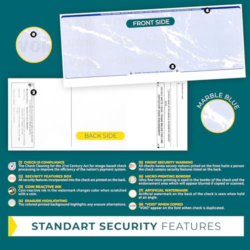 Business Checks on Top, Blank Check Paper for Printer 500/pack Check Stock