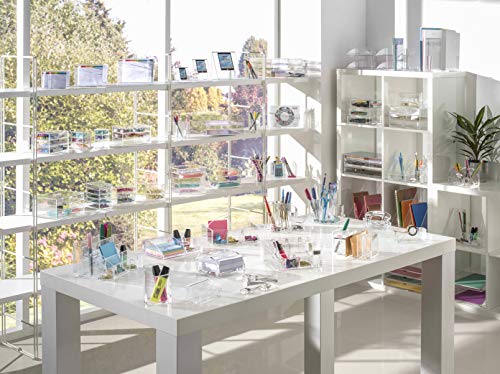 OSCO Landscape Clear Acrylic 3 Tier Paper Sorter, A4 Document Storage, Filing Drawers, Paperwork Organiser, Desk Tidy, Cosmetic Storage, Lego Sorter, Coffee Capsule Pods Holder