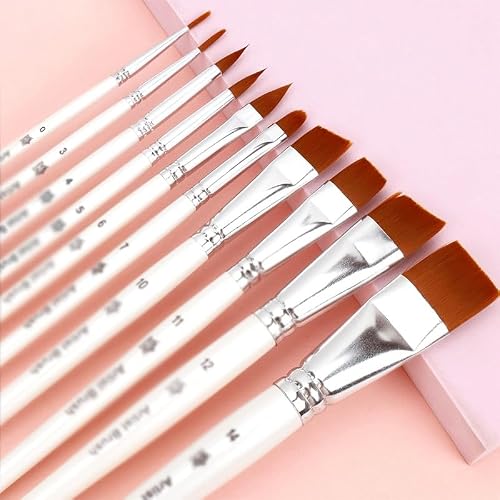 TGBHM Solid Wood White Art Paintbrush Sets 20 Combination Acrylic Art Brush Set for Artists Students