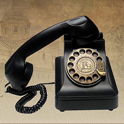 Phone Corded Telephone Landline Retro Antique Guest Room Home,Black