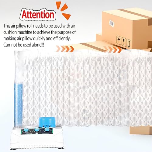 PweKzxt Packing Film Inflatable Perforated,Strong Bubble Wrap,Air Cushion Film Machine Required,Uninflated, 985ft/300m/Roll,Bubble Wrap Alternative Nomachine-20cm*300m*2