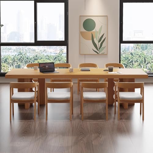 LINKIO Home Office Desks Solid Wood Large Conference Table Long Table Simple Desk Workbench Training Long Table Computer Table Desk(180cm)