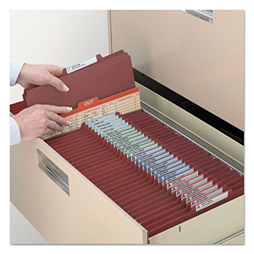 Smead Pressboard Classification File Folder with SafeSHIELD Fasteners, 1 Divider, 2" Expansion, Legal Size, Red, 10 per Box (18775)