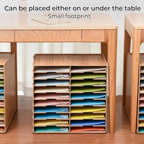 20-Slot Classroom Mailbox, Wooden Paper Organizers
