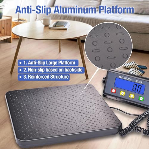 Surmountway Industrial Shipping Scale 440lbs, Anti-Slip Aluminium Platform