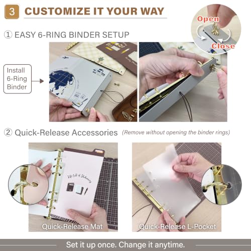 iMAT CraftMate Note Full Set Personal Size 6-Ring Planner Journaling Girl