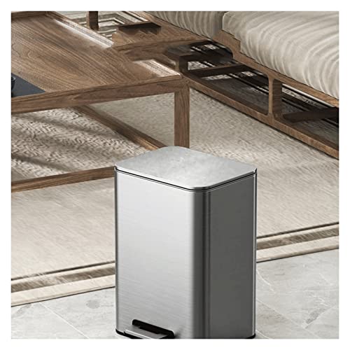 FYorbitH Wastebasket Dispenser Living Room Office Waste Paper Basket with Cover(Silver,15l)