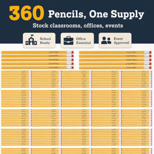 Color Swell Bulk Yellow #2 Pencils (360 Loose Pencils)