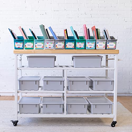 ECR4Kids Linking Plastic Storage Book Bin, Multipurpose Organization, Contemporary, 10-Piece