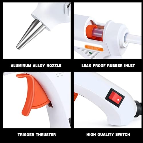 TEOYETTSF 40W Hot Melt Glue Gun with Switch for 7mm Stick Mini Indusrial Adhesive Electric Heat Temperature Repair Tool