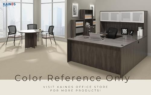 GOF Office Desk Executive Computer Workstation with Hanging Box/File Pedestal, Grommets, Durable Laminate– Modern Commercial Desk for Home Office, Work, or Study (Artisan Gray, 60" W x 30" D)