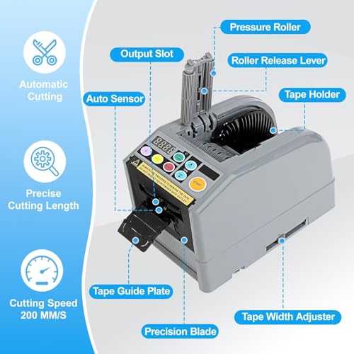 Eiwitany Automatic Ribbon Cutting Machine & Tape Dispenser, Ideal for Shipping, Schools, Restaurants, Offices & Home Use