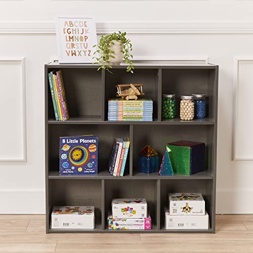 ECR4Kids Streamline 8-Compartment Storage Cabinet, 36in High, Grey Wash