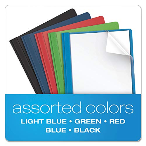Oxford 55813 Clear Front Report Covers,LTR, 1/2-Inch Cap, 25/BX, Assorted