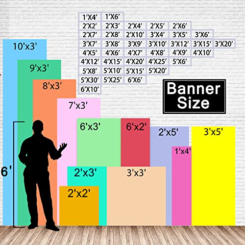 Custom 13oz Vinyl Banner and Signs Customized Personalized with Photo Text Print for Graduation Business Baby Shower Perfect for Outside Indoor Parties 5'x25'