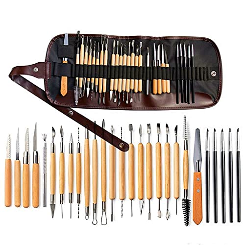 TXGJWRA Clay Sculpture Polymer Tool Set Beginner's Craft Sculpting Pottery Modeling Carving Smoothing Wax Kit