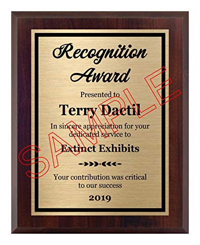 Recognition Plaque 8x10 - Personalized Award for Employee Appreciation - Thank You Gift for Achievement - Customize Now!