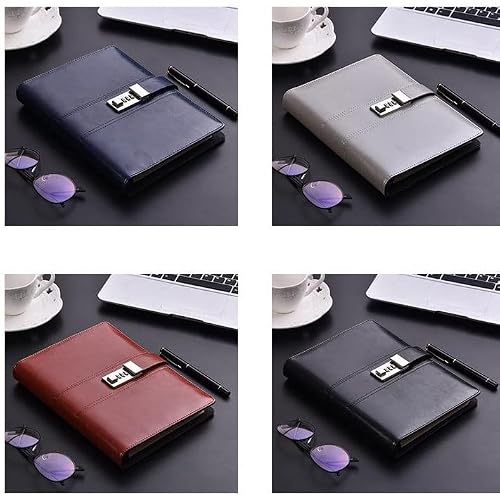 YQBUER A5 Binder Spiral Notebooks and Journals Diary with Lock Password Agenda Office Bussiness Notebooks School Supplies (Color : B, Size : A5)