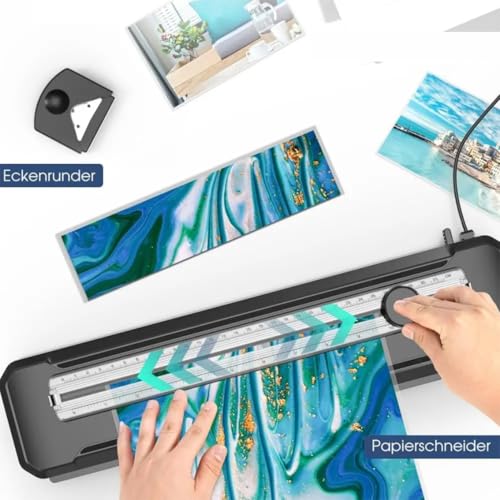 UWYTGF Laminator Machine, with 40 Laminating Sheets, Abs Film Release Key, Fast Warm-Up, for Training Materials, Documents, Posters