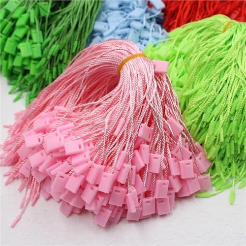 Hang Tag String 1000pcs 17cm Security Tag Label Hanger Tags Plastic Snap Lock Pins Fasteners Loop Locks Garments Bags Accessories(Yellow)