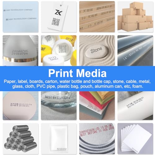 CHIKYTECH Upgraded Mini Inkjet Printer for All Materials, Portable Printing Machine for Date Time Barcode Logo Qrcode Batch Number Image Icons (Mini Inkjet Printer)