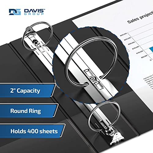 Easyview Mini 3-Ring Binder, 2" Round Rings, 8.5x5.5, Black, 6 Pack