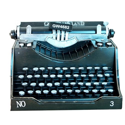 AFBEHL Vintage Classic Manual Typewriter Model, Decoration Antique Typewriter, Shoot Movie Props, Art Model, Unable to Type Words for Home/Office/Study Room Desk, 24 * 18 * 12cm