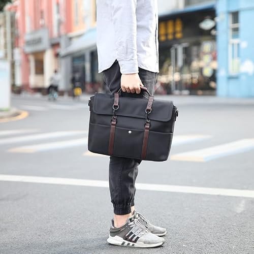 XIXIDIAN Men's Briefcase Handbag Large Capacity Casual Crossbody Business Male Tote Bags 14 Inch Laptop Messenger Bags (Color : Black, Size : 37x9x25cm)