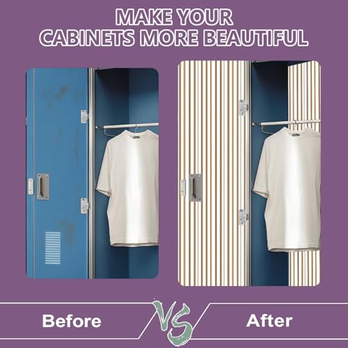 2 Pcs Locker Magnetic Wallpaper wood panel wall Realistic wooden light brown vertical planks white 12" x 36" Wall Magnetic Sticker Removable Locker Accessories Decor Easy Install for Office School