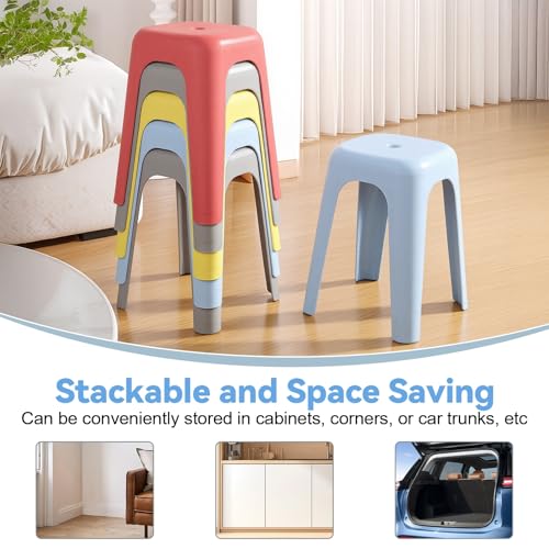 feneihe Classroom Stools & School Chair Set (8 Pcs) - 17" Small Stool for Kids, Plastic Stool Chair & Kids Chairs for Table, Flexible Seating 8pcs