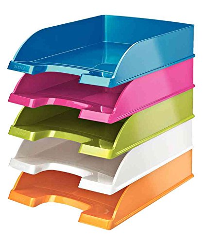 LEITZ WOW Letter Trays Polystyrol Pack of 5 Turquoise Blue
