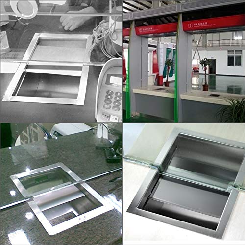 Transaction Tray,Ticketing Windows.304 Stainless Steel Drop-in Deal Tray 12" Deep x 10" Wide x 1.6" High Brushed Finish for Cash Register Window(12 x 10 x 1.6")