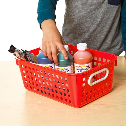 Really Good Stuff Medium Plastic Book Baskets, 11" x 7.5" x 4.5", 12-Pack