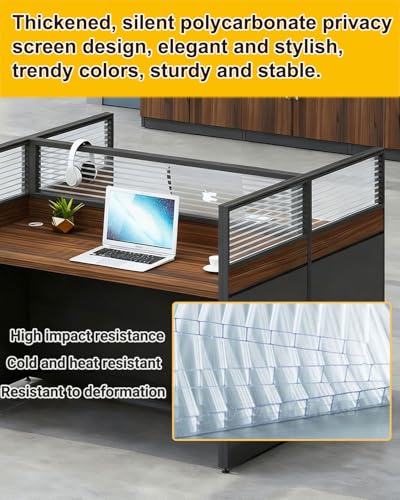Office Cubicle Desk With Mute Partitions, for Office Dark Walnut 1-Person