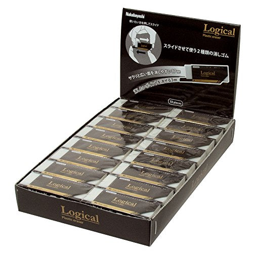 Nakabayashi ERA-M001-32P Logical Eraser, Slide Type, Set of 32