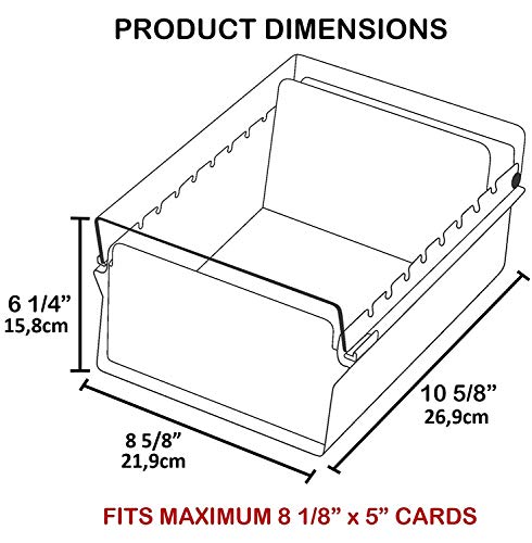 Acrimet 5 X 8 Card File Holder Organizer Box Metal Base Heavy Duty (AZ Index Cards and Divider Included) (Green Color with Clear Crystal Plastic Lid Cover)