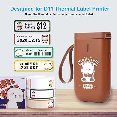WERTGHJ Label Paper Thermal Printing Name Price Barcode Sticker Waterproof Tear Resistant Compatible for D11 Printer(E)