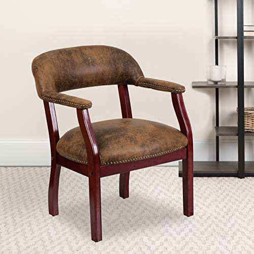 EMMA + OLIVER Bomber Jacket Brown Conference Chair