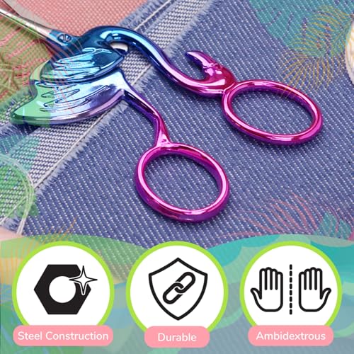 JubileeYarn Flamingo Embroidery Scissors - Pink, Rainbow, Nighshade - 30 Total Scissors
