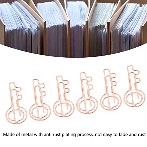 100Pcs Decorative Metal Paper Clips Key Shape Bookmark Clips