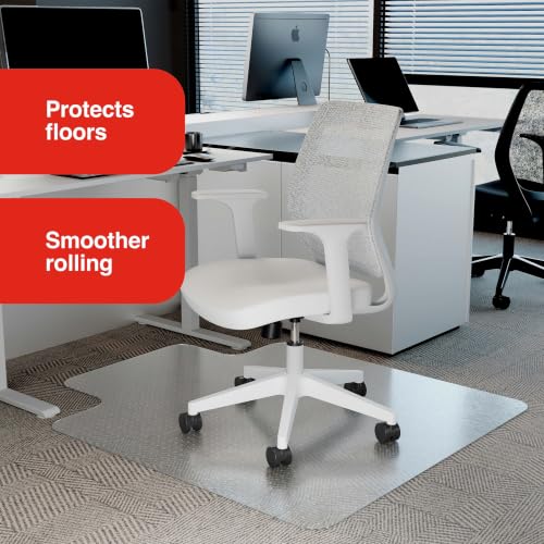 Staples Office Chair Mat with Lip, Flat-Pile Carpet, 45" x 53"