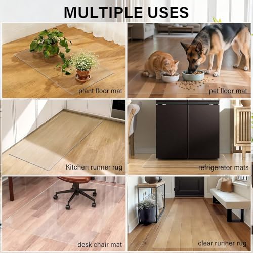 LJTGFHP Office Chair Mat for Hardwood Floor, 47x49 in Desk Computer Chair Mat for Hard Wood and Tile Floor, Large Hard Floor Protector Rolling Chair Mat, PVC Mat Desk Rug for Office Home ，2.5mm