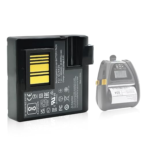 VanzQRed 6800mAh Battery Compatible with QLN420, ZQ630, ZQ63-AUWA000-00, ZQ63-ACFAC10-00