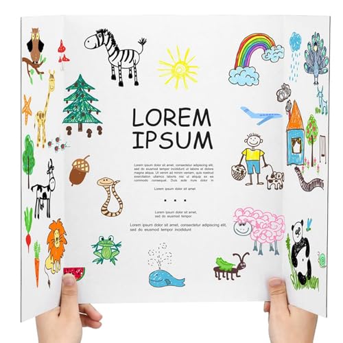 Xgsbvgdhw Trifold Poster Board Compact Pack Portable White