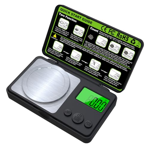 Digital Milligram Scale, 0.01/0.001g Accuracy Jewelry Scale with LCD Display for Powder, Jewelry, Medicine